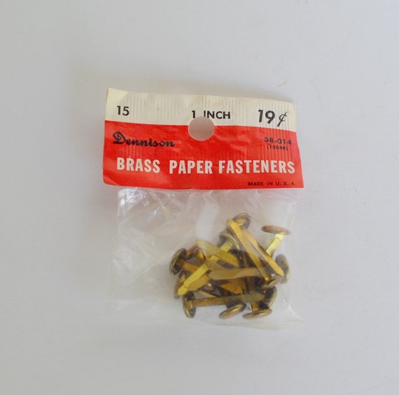 Dennison Brass Paper Fasteners brads Vintage Office Supplies