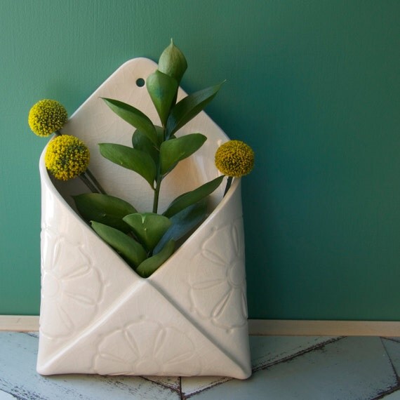 porcelain envelope wall vase