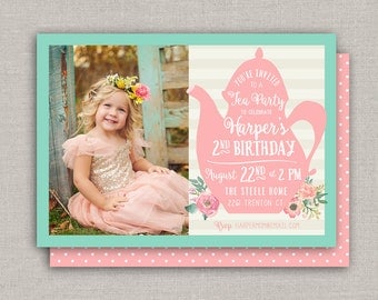 Tea Party Birthday Invitation