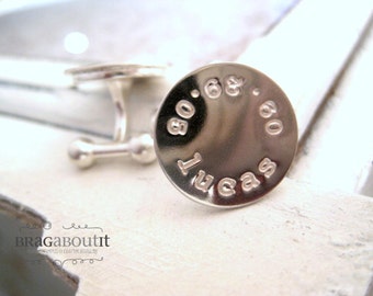 Personalized Cufflinks . Hand Stamped Cufflinks . Personalized Cufflinks . Sterling Silver Cufflinks . Brag About It . Braglinks