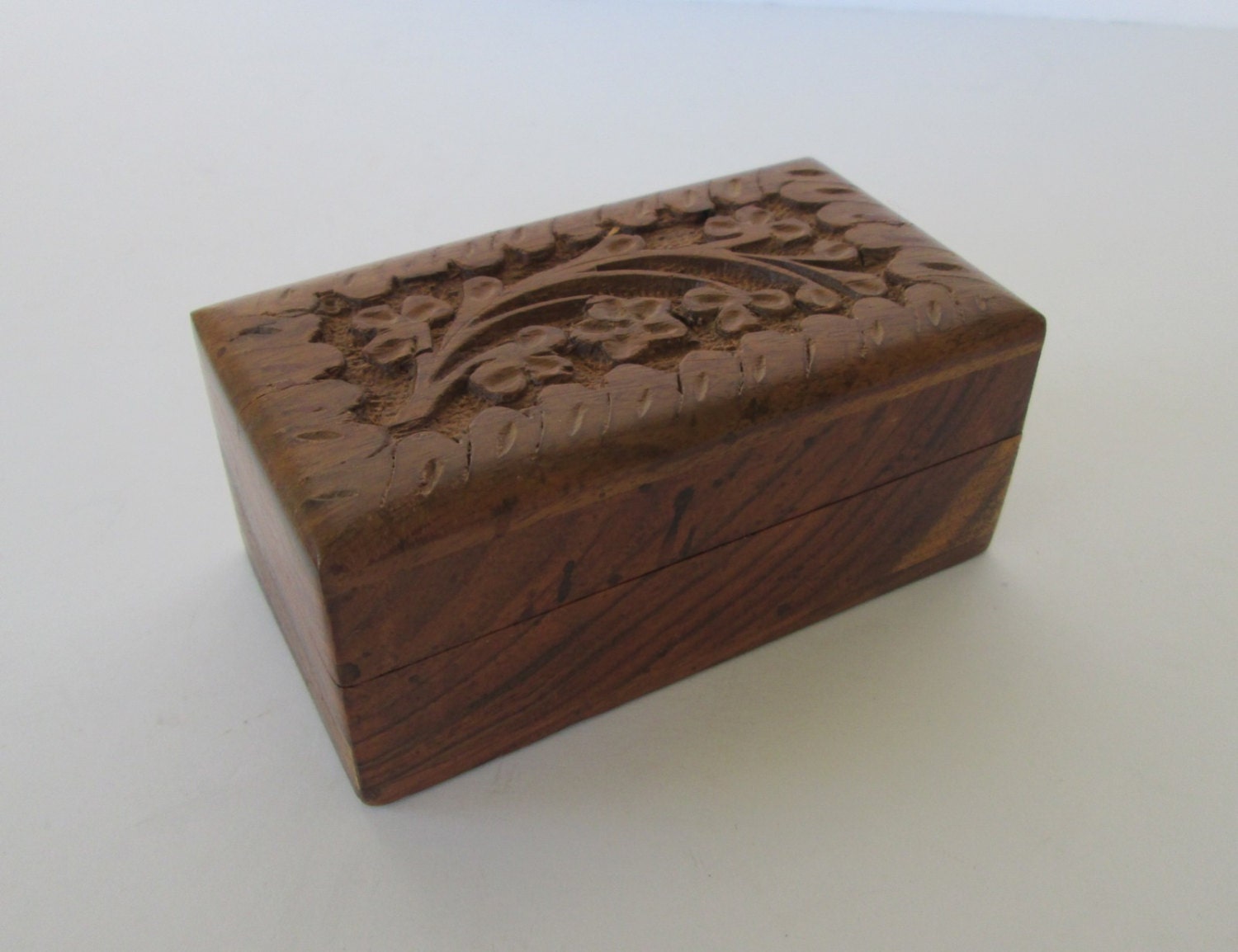 Little Carved Wood Trinket Box