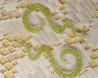 Glass gauges 4g green yellow and clear glass spiral