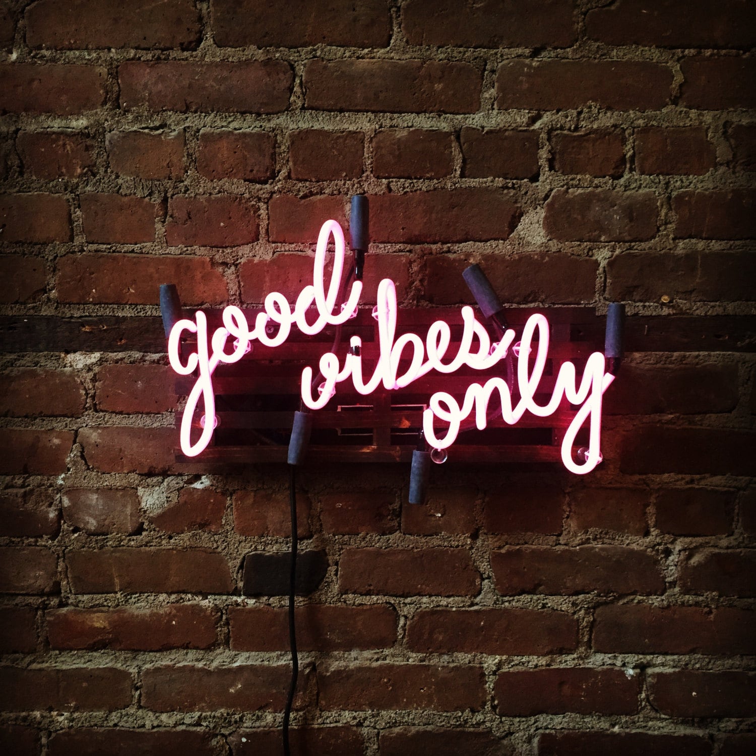 Good Vibes Only Mounted Neon Sign Ready-Made