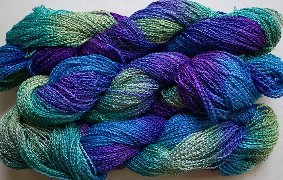 Lark Hand-dyed Fine Rayon Boucle Yarn 300 yds by robinjedmundson