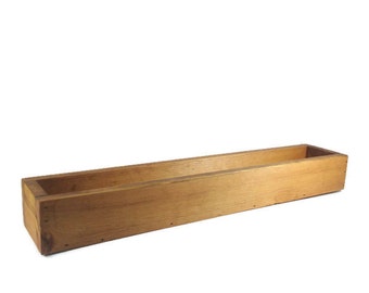 Long Succulent Planter Box Centerpiece - Wood Home and Garden Decor - 24in