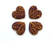 Set of 4 Handmade Polymer Clay 3D Heart Magnets