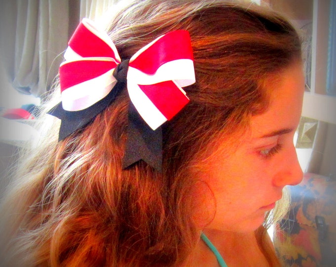 CHEER Bow Team Dance Wholesale Hair Bows You Choose your Colors 5 inch Big Hairbows Sports Show Football Cheerleader