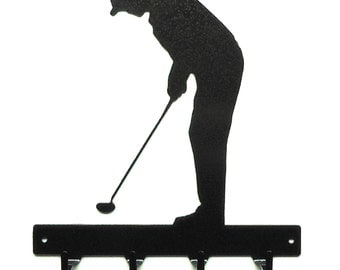 Golfer Metal Art Key Rack - Free USA Shipping