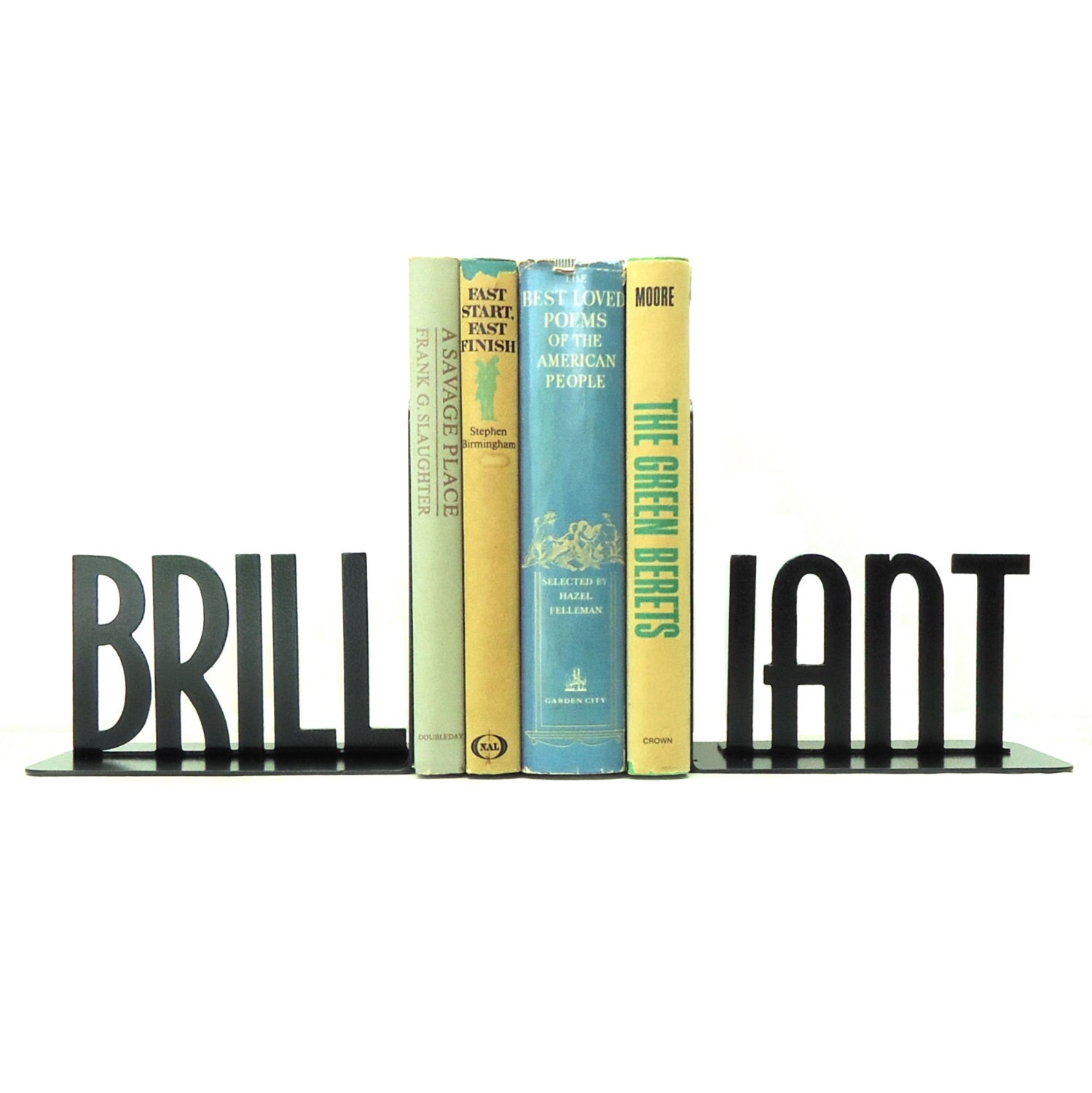 Brilliant Metal Art Bookends Free USA Shipping