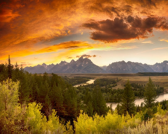 Grand Teton Photography Mountain Sunset Wyoming Photo