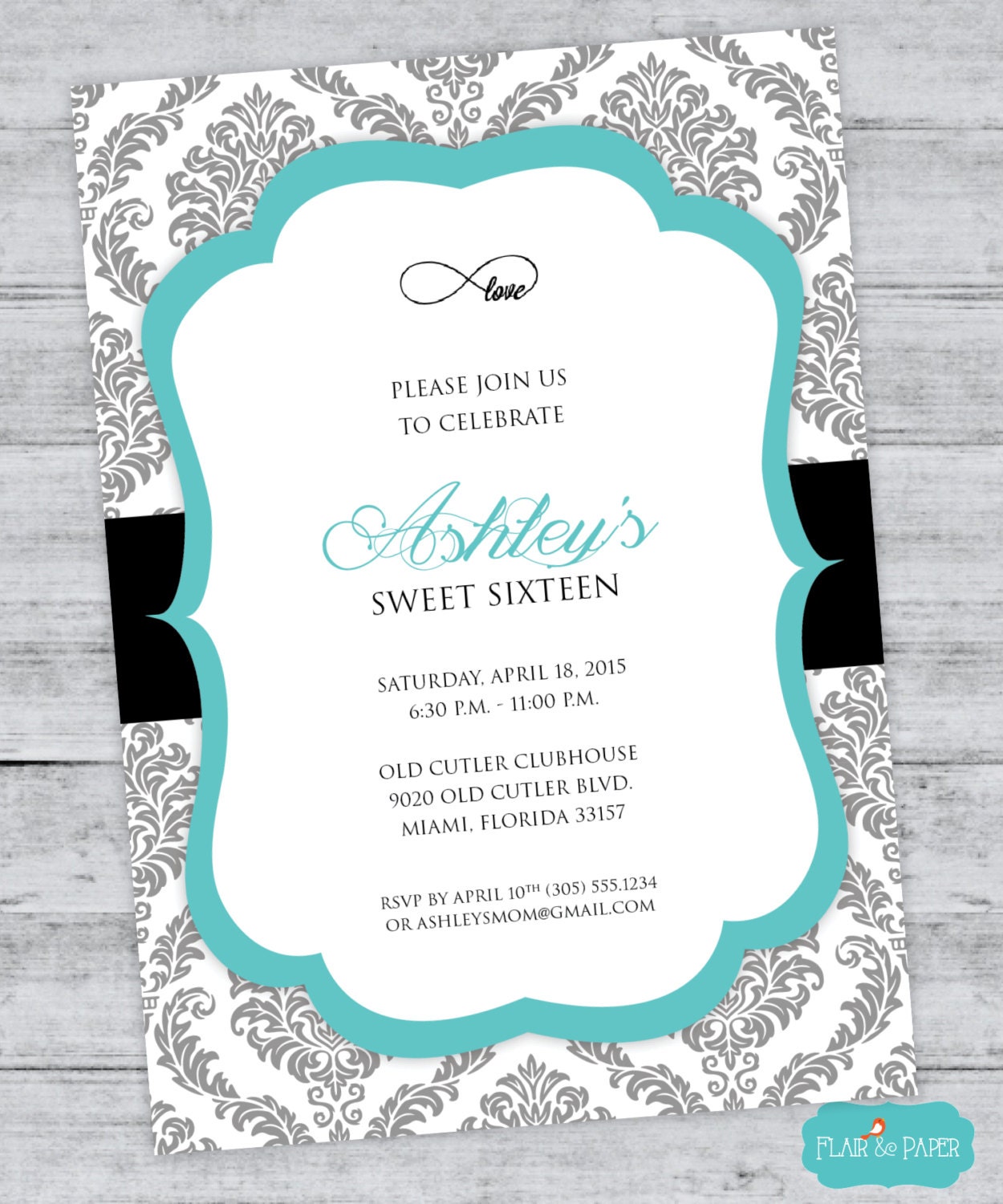 Breakfast at Tiffany's Invitation Birthday Sweet by FlairandPaper