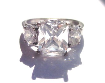 Sterling Silver Ring with Crystals