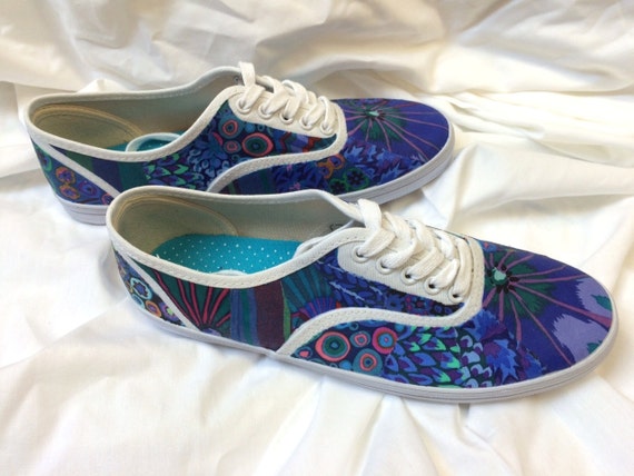 Blue Decorated Tennis Shoes by Lenore Crawford by LenoreCrawford