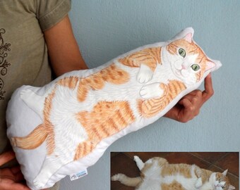 Custom Cat Pillow, Personalized gift for pet lovers, dog portrait pillow, cat plush pillow