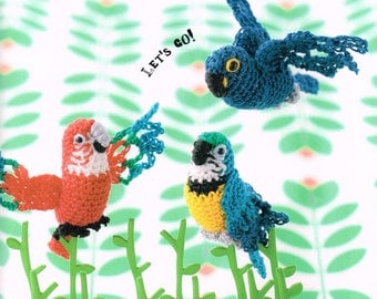 Tame Budgie Amigurumi Doll Pattern - Japanese Crochet Pattern Book, Inko Kotoriyama, Easy Crochet Parakeet Tutorial, Bird Amigurumi, B1549