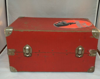 Vintage 1940's Doll Trunk-15 /12 x 9 1/2 x 8 -Covered Wood Frame