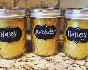 Beeswax Candle, 100% pure beeswax, aromatherapy candle, mason jar, natural, clean burning, eco-friendly, non-toxic, 8oz candle
