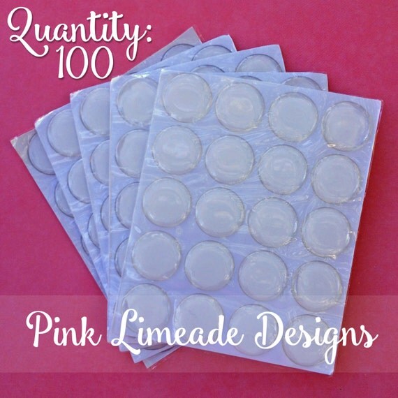 CLEAR Bottle Cap Epoxy Dome Stickers QTY 100 1 inch