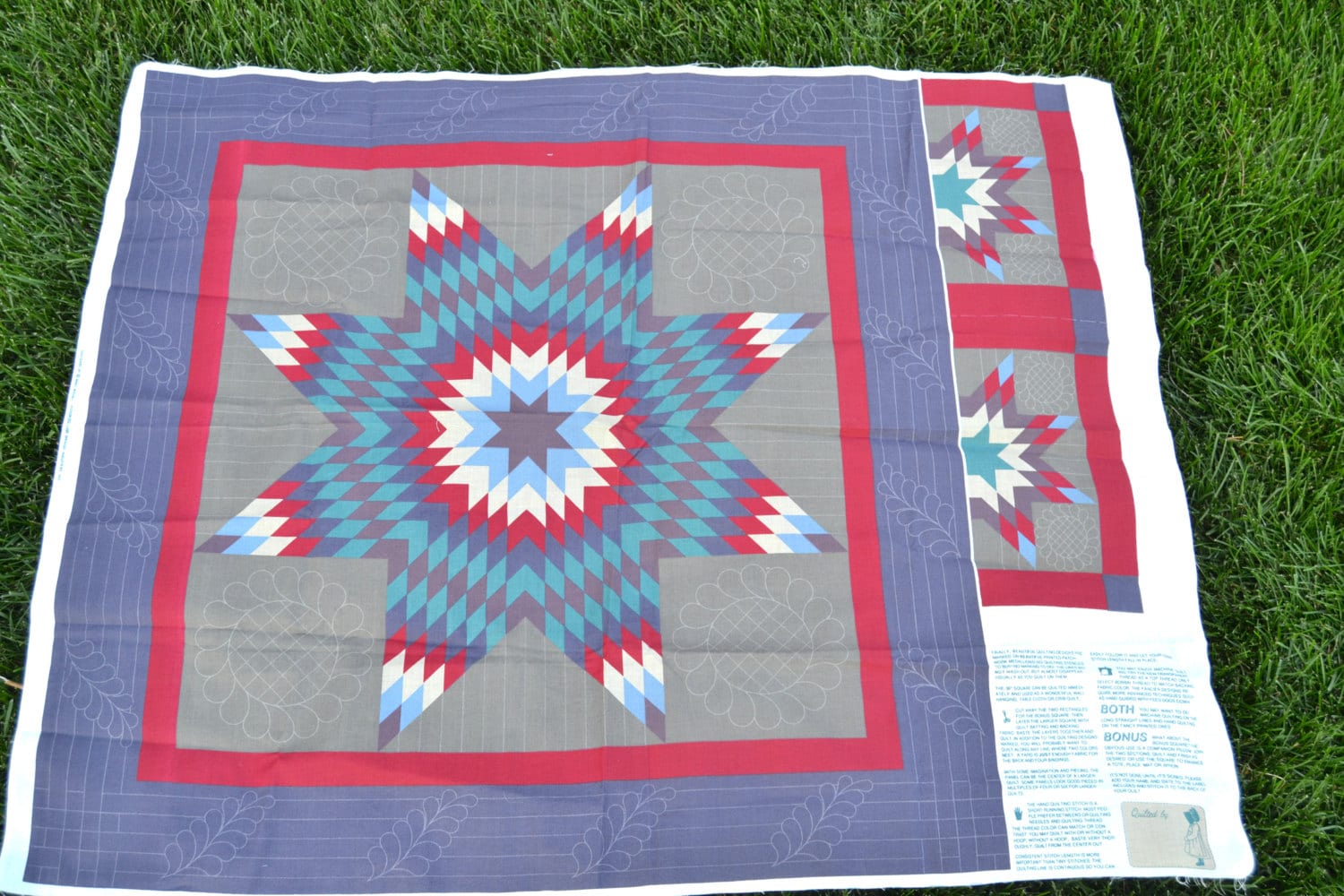 PrePrinted Quilt Fabric Panel 36 Square Table Cloth