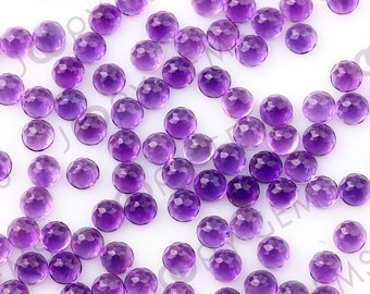 Amethyst (African) Cabochon 3mm Rose Cut Round - 1 cab