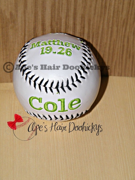 Items similar to Customized Baseball with Bible Verse Matthew 19:26 on Etsy