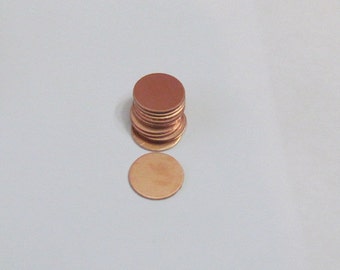 1/2" Copper blanks - 24 g -Hand stamping metal blanks 5 or more