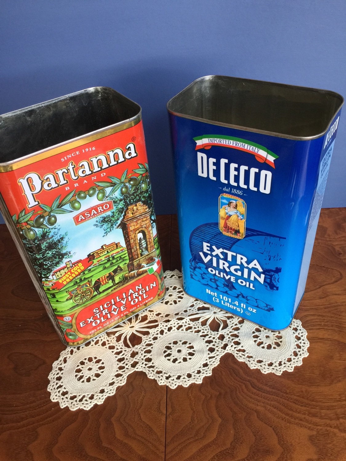 Pair of Olive Oil Cans for Kitchen Counter by repurposedstyle
