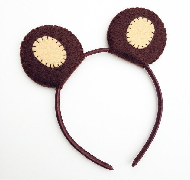 Wool Felt Bear Ears Headband by TheThreadHouse on Etsy