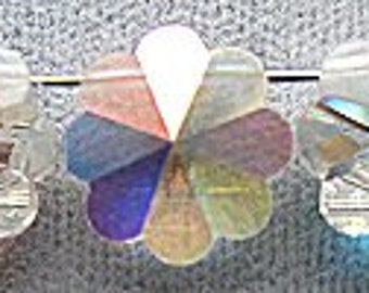 Vintage Swarovski Crystal Beads, #5110 Margarita, 14mm, Crystal AB, NOS, factory packaging, 36 pieces