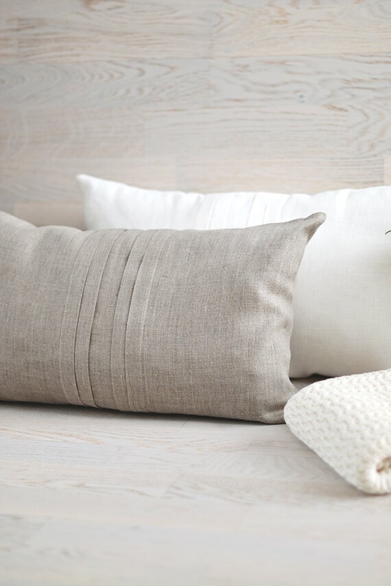 Linen Pillow Case Natural Linen Grey Cover Linen Decorative