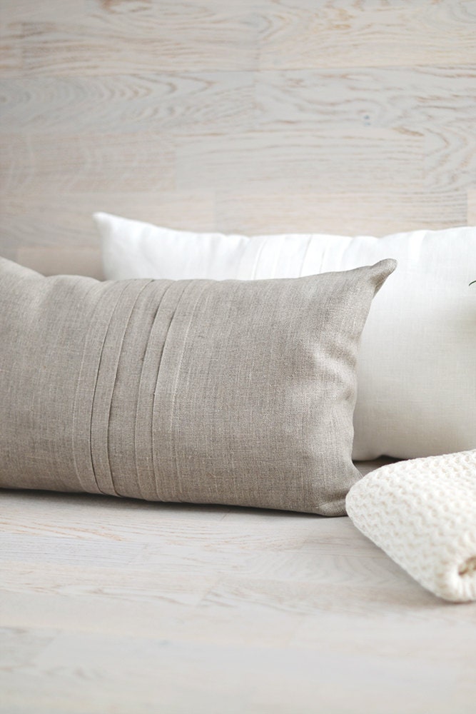 Linen Pillow Case Natural Linen Grey Cover Linen Decorative