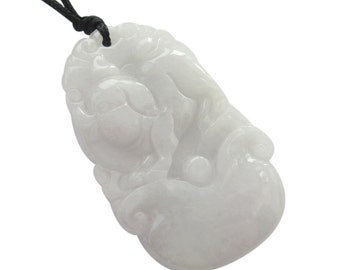 Chinese Zodiac Pig Amulet Pendant Natural Jadeite Gem 38mm*25mm Cy186