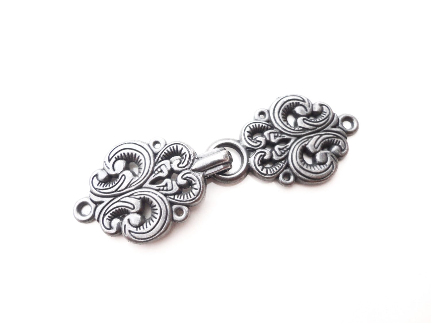 Norwegian Sweater Clasps DARK PEWTER / Antiqued Silver Color