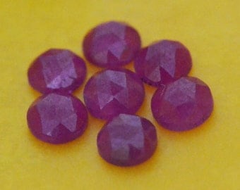 4mm Red Ruby rose cut gemstone 4 by 4 by 1.75 to 2.25 approx