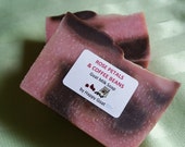 ROSE Petals & COFFEE Beans scented-goat milk soap-bath/shower bar by Happy Goat