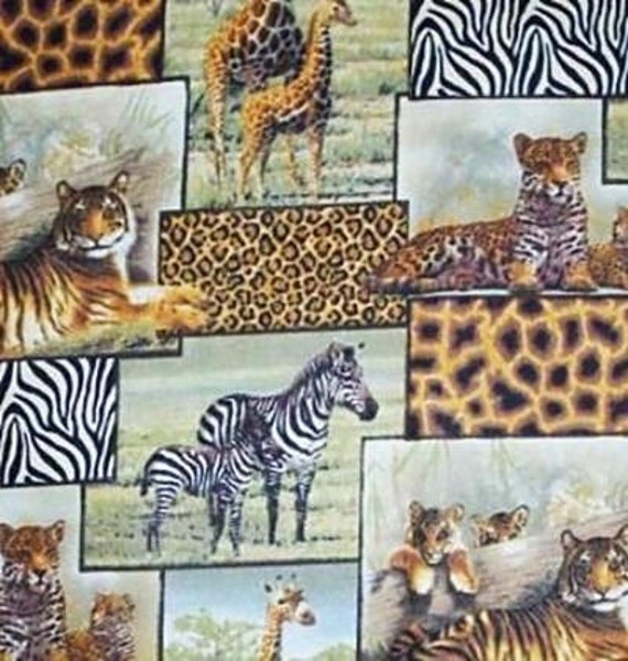 5 Yard Fabric SALE Safari Animal PRINT Cotton Quilt Leopard