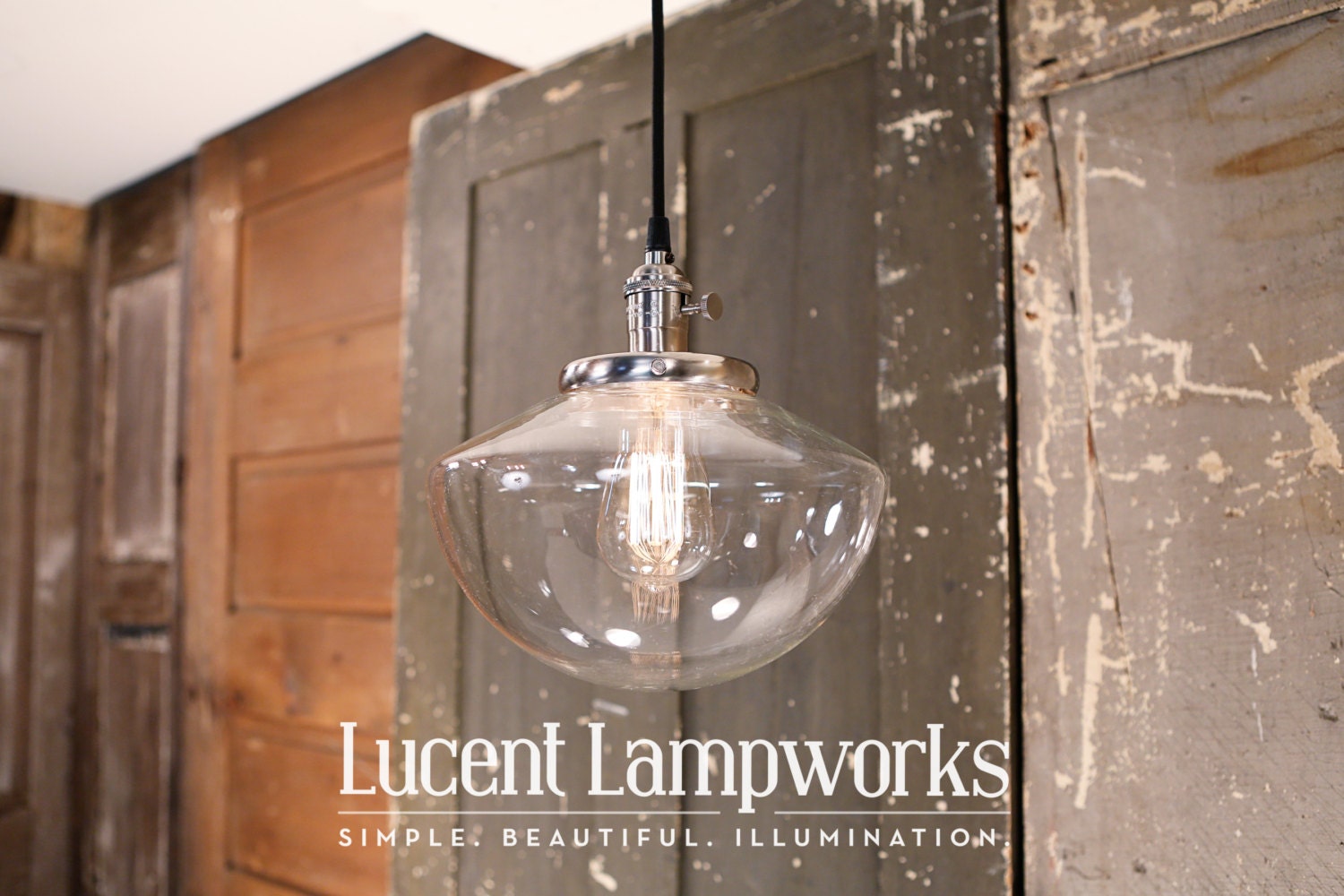 Pendant Lighting with Soft Tapered Shade 10 Inch