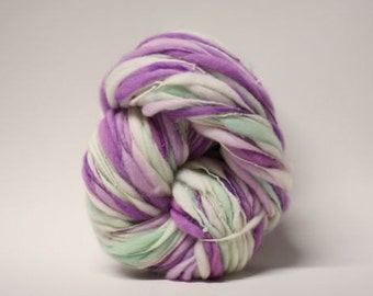 Thick and Thin Merino Yarn Slub tts(tm) Handspun Hand dyed Self Striping xxLRH 1513b