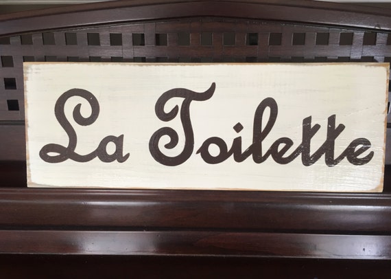 La Toilette French Chic Bathroom Restroom Sign by shabbysignshoppe