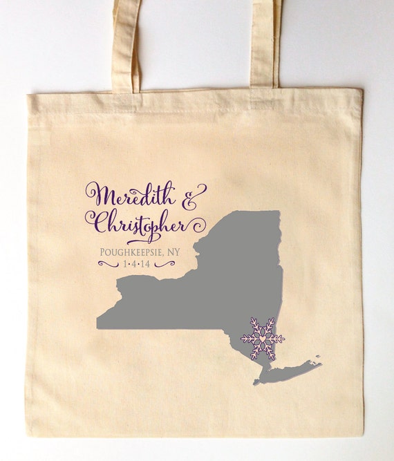 ... Totes - Custom Printed Wedding Guest Canvas Tote Bags - New York