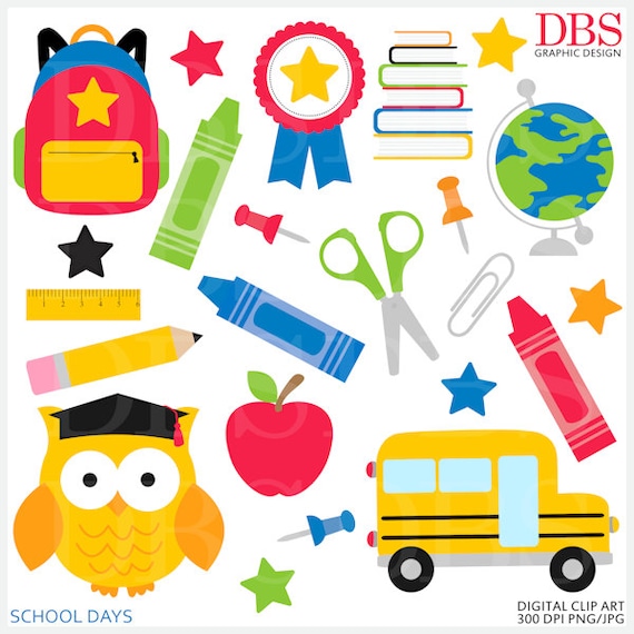 school digital clipart clip art printable School Days