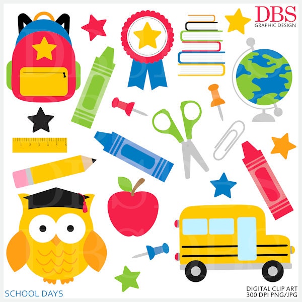 school digital clipart clip art printable School Days