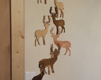 Wooden Buck Deer Mobile Rustic