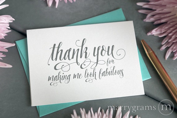 Wedding Card to Your Stylist Hair & Makeup Artist Thank You