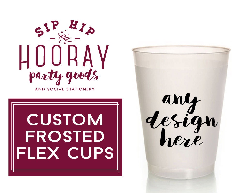 Personalized Frosted Cups 16oz Plastic Party Cups Wedding