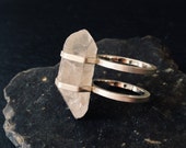 Double Banded Quartz Ring - Sterling Silver