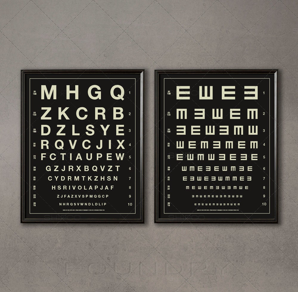 herman snellen vintage eye charts letters tumbling