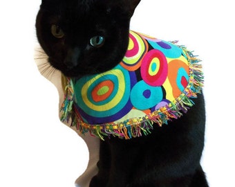 60s Cat Poncho-Cat Jacket - Cat Clothes - Cat Poncho - Cat Clothing - Cat Apparel - Cat Sweater - Clothes for Cats - Gift for Cat Lover