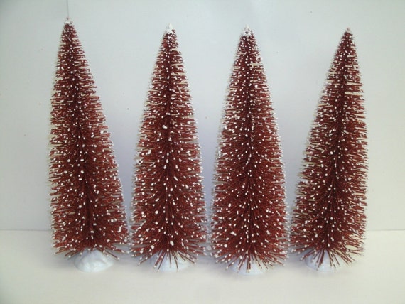 freeze brush tree bottle Trees Bottle Sisal w/ Frost Trees) RED brush Glitter (4 snow /