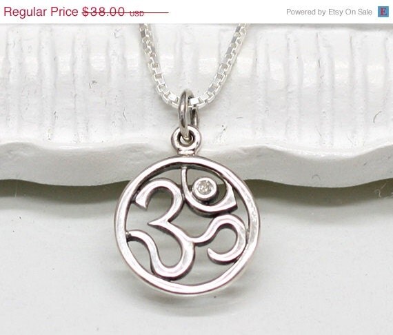 Om Diamond NecklaceSterling by MichelePosterJewelry on Etsy